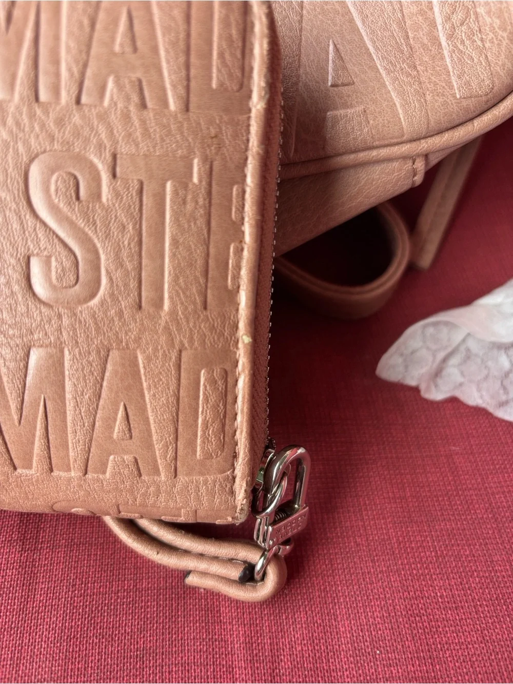 Steve Madden Dusty Pink Embossed Logo Backpack and Wallet Set